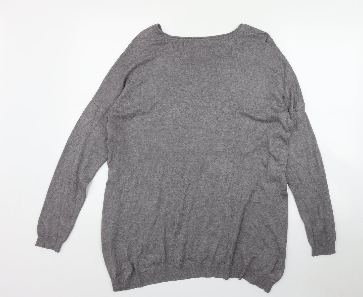 Atmosphere Womens Grey Round Neck  Viscose Pullover Jumper Size 14