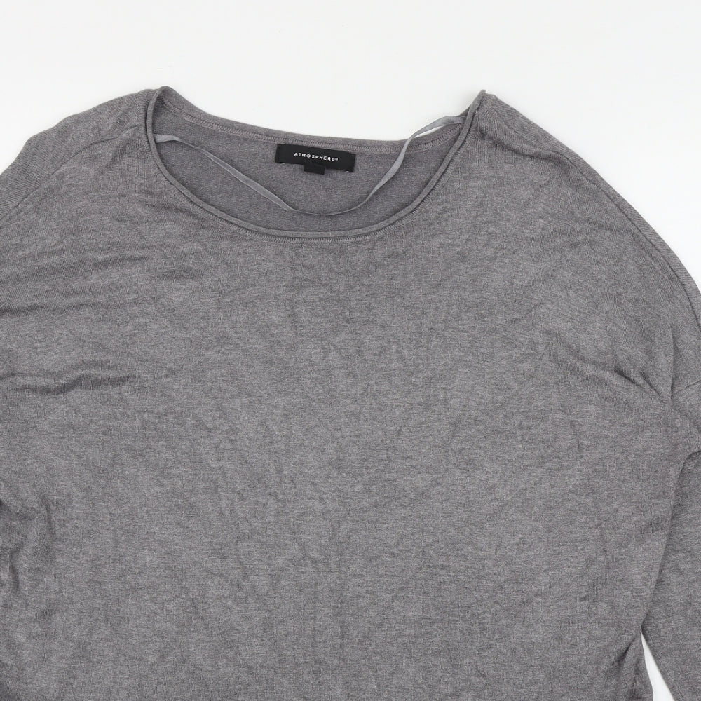 Atmosphere Womens Grey Round Neck  Viscose Pullover Jumper Size 14