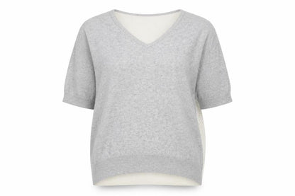 Topshop Womens Grey V-Neck  Viscose Pullover Jumper Size 12