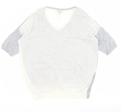 Topshop Womens Grey V-Neck  Viscose Pullover Jumper Size 12