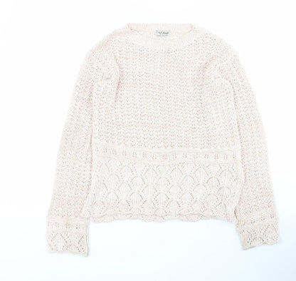 Preloved NEXT Mens Pink Round Neck  Acrylic Pullover Jumper - Front