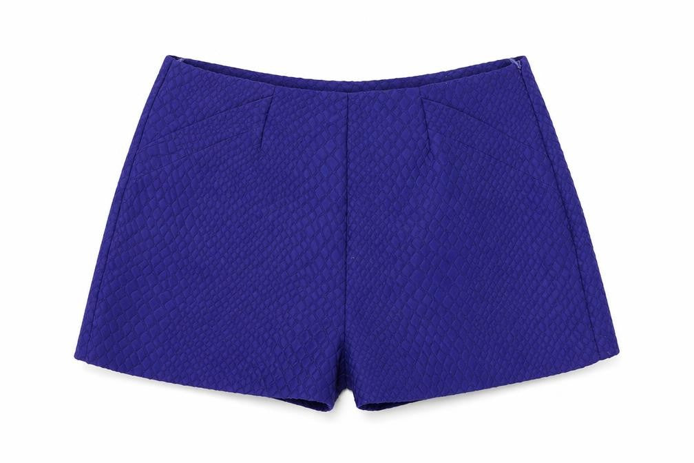 Miss Selfridge Womens Blue  Polyester Boyfriend Shorts Size 8  Regular Zip