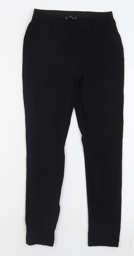Dunnes Stores Womens Black  Viscose Capri Trousers Size S L26 in Regular