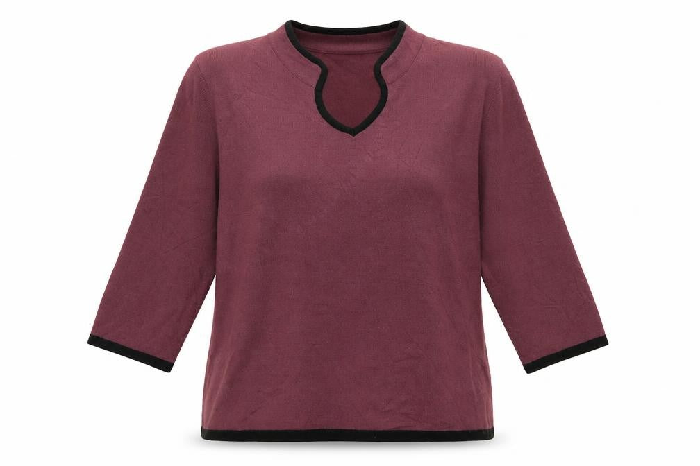 Janique Womens Purple V-Neck  Acrylic Pullover Jumper Size 16