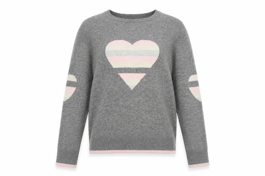 NEXT Womens Grey Crew Neck  Viscose Pullover Jumper Size XS   - heart