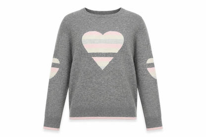 Next Womens Grey Crew Neck  Viscose Pullover Jumper Size XS   - heart