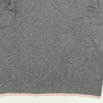 Next Womens Grey Crew Neck  Viscose Pullover Jumper Size XS   - heart