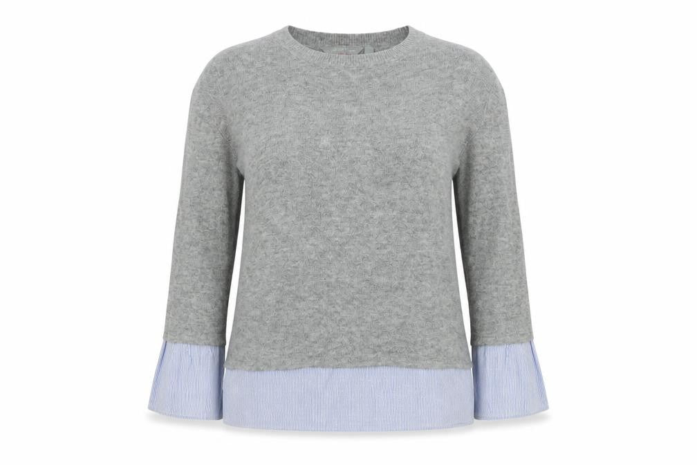 Dorothy Perkins Womens Grey Crew Neck  Acrylic Pullover Jumper Size 8