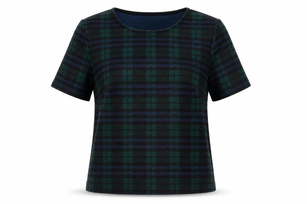 New Look Womens Green Plaid Polyester Pullover Sweatshirt Size 8  Pullover