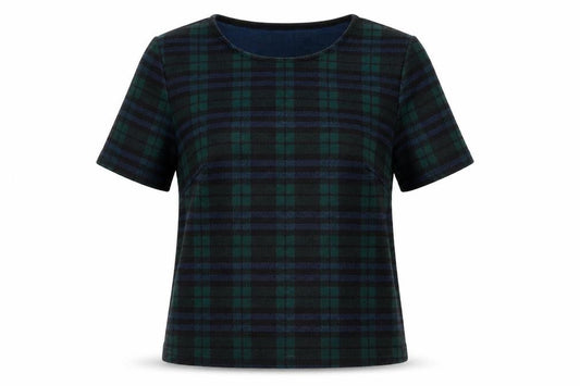 New Look Womens Green Plaid Polyester Pullover Sweatshirt Size 8  Pullover