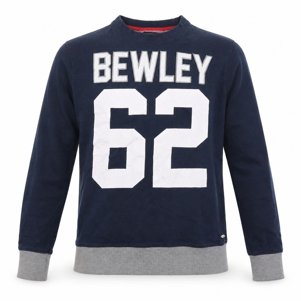 Bewley & Ritch Mens Blue Round Neck  Cotton Pullover Jumper Size XL