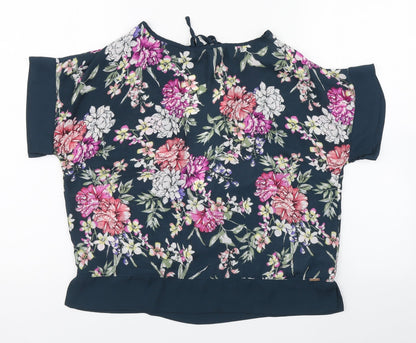 Atmosphere Womens Multicoloured Floral Polyester Basic Blouse Size 10 Round Neck