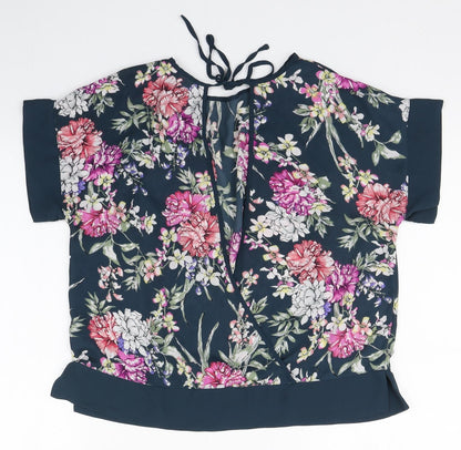 Atmosphere Womens Multicoloured Floral Polyester Basic Blouse Size 10 Round Neck