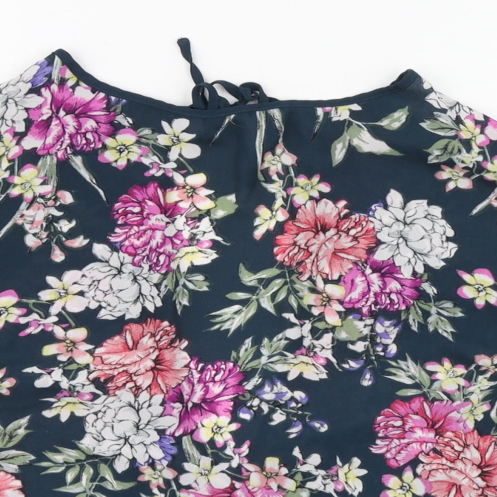 Atmosphere Womens Multicoloured Floral Polyester Basic Blouse Size 10 Round Neck
