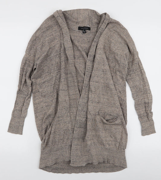 Atmosphere Womens Brown V-Neck  Cotton Cardigan Jumper Size 8