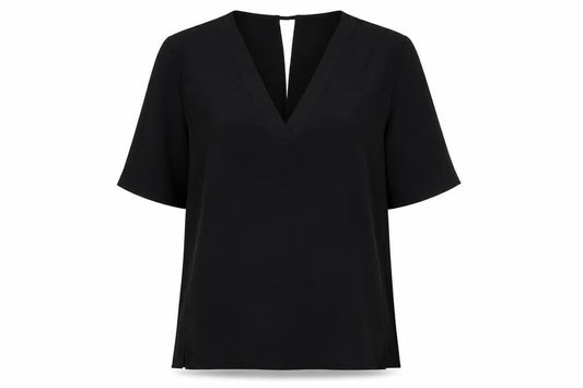 River Island Womens Black  Polyester Basic Blouse Size 10 V-Neck