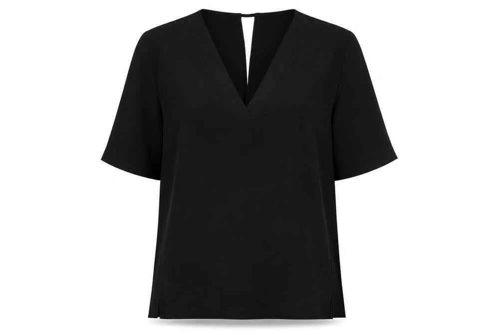 River Island Womens Black  Polyester Basic Blouse Size 10 V-Neck