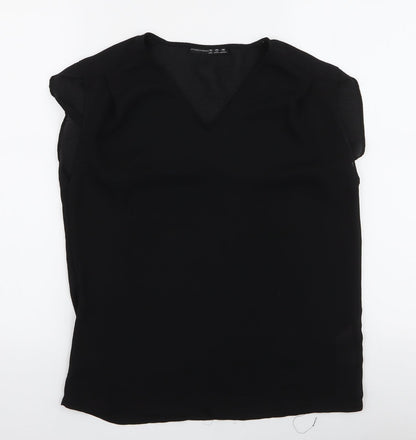 Atmosphere Womens Black  Polyester Basic Blouse Size 10 V-Neck
