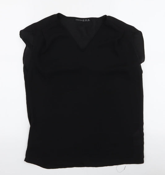 Atmosphere Womens Black  Polyester Basic Blouse Size 10 V-Neck