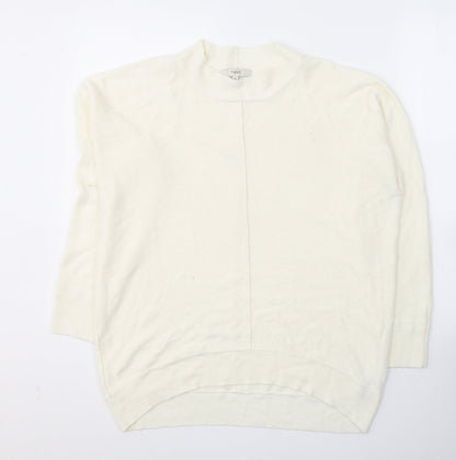 Next Womens Ivory Round Neck  Acrylic Pullover Jumper Size M