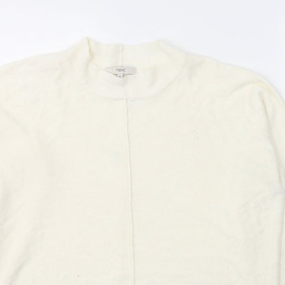 Next Womens Ivory Round Neck  Acrylic Pullover Jumper Size M