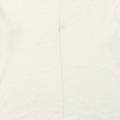 Next Womens Ivory Round Neck  Acrylic Pullover Jumper Size M