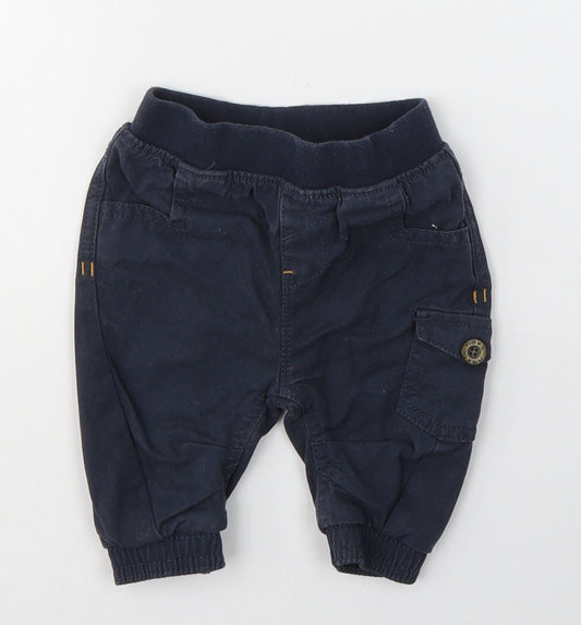 NEXT Baby Blue  Cotton Cargo Trousers Size 0-3 Months  Pullover