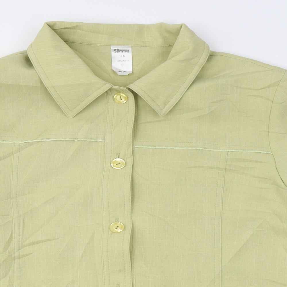 SLIMMA Womens Green   Jacket Blazer Size 18  Button