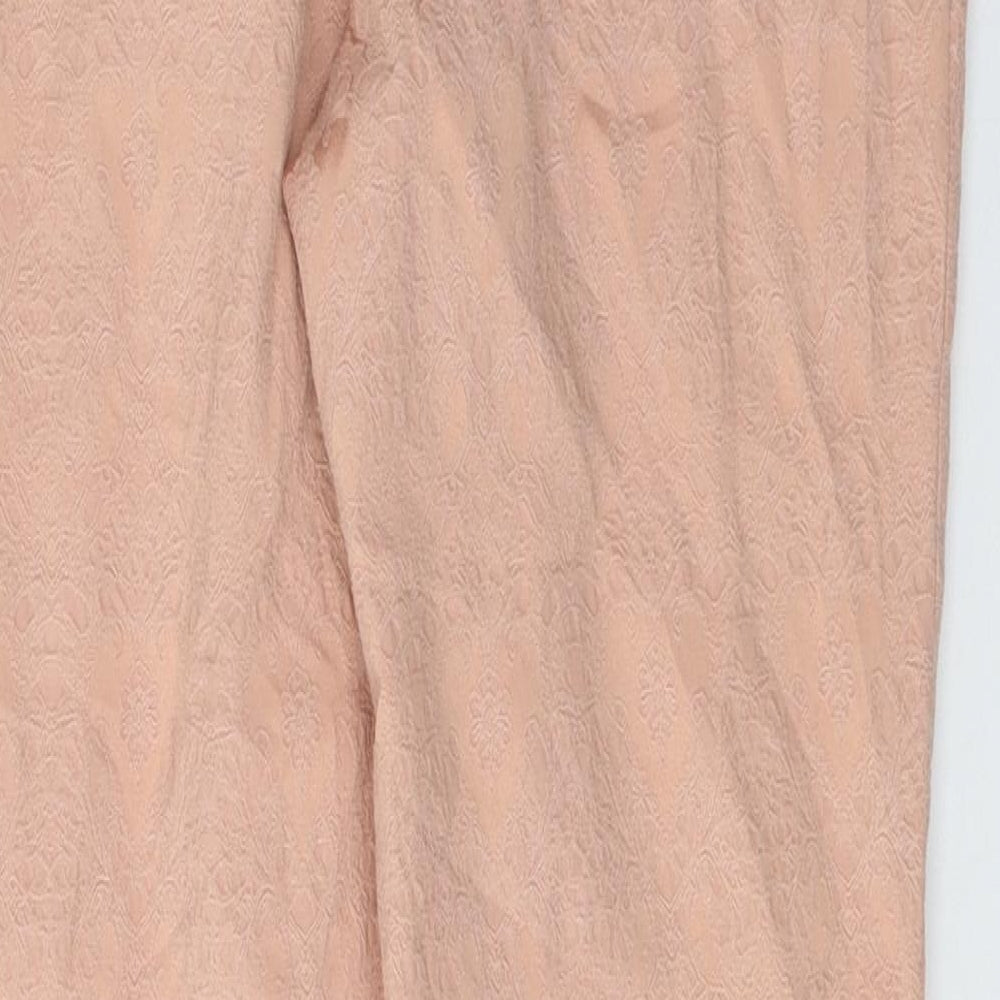 Atmosphere Womens Pink Floral Cotton Skinny Jeans Size 12 L28 in Regular Button