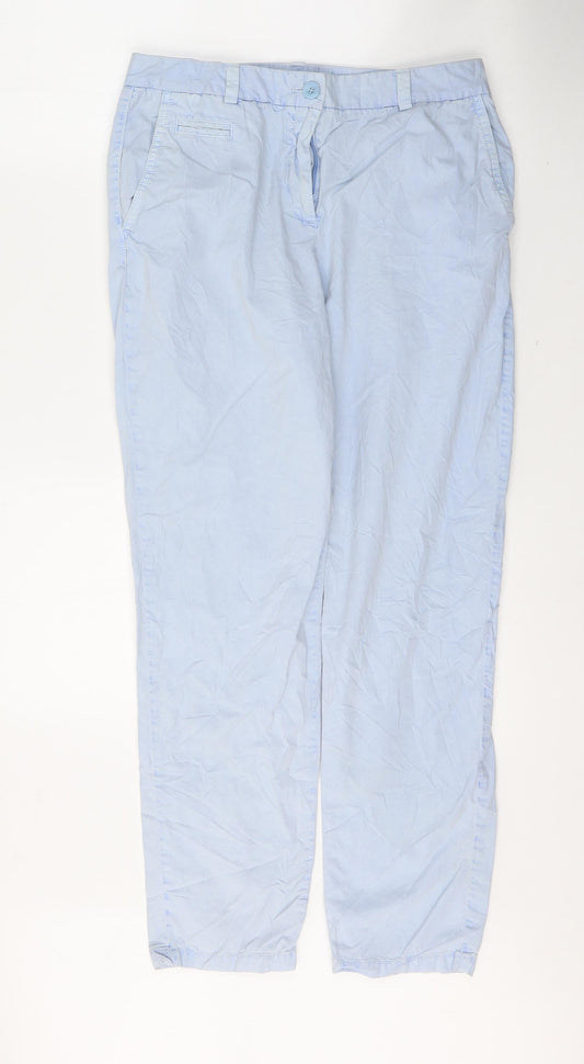 Marks and Spencer Womens Blue  Cotton Skinny Jeans Size 10 L28 in Regular Button
