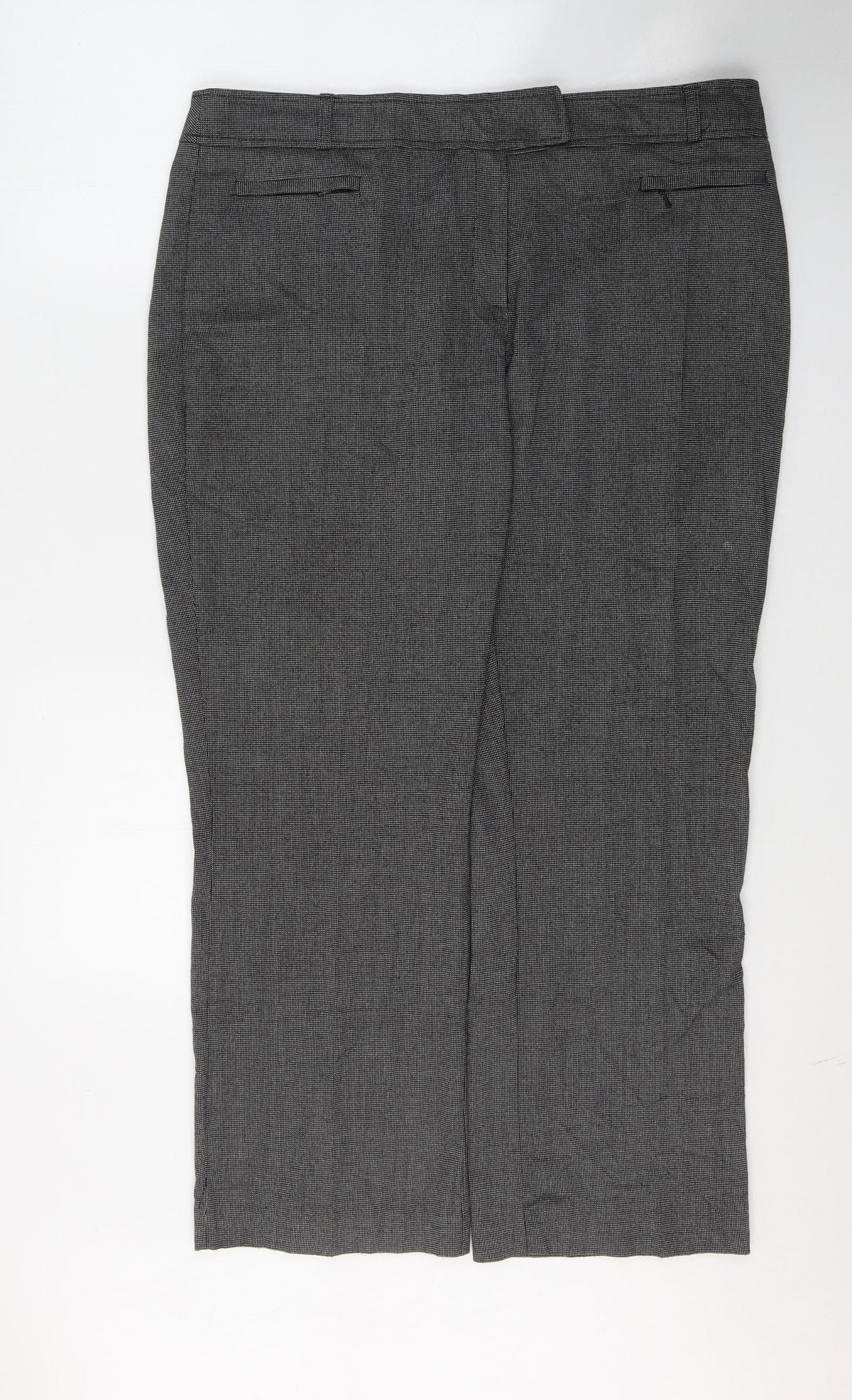 Petite Womens Black  Polyester Trousers  Size 36 in L27 in Regular Button