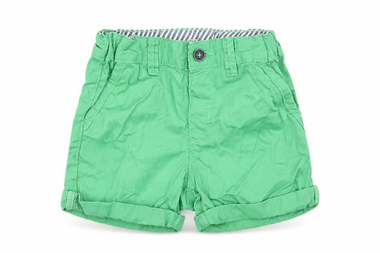 H&M Girls Green  Cotton Cropped Trousers Size 6-9 Months  Button