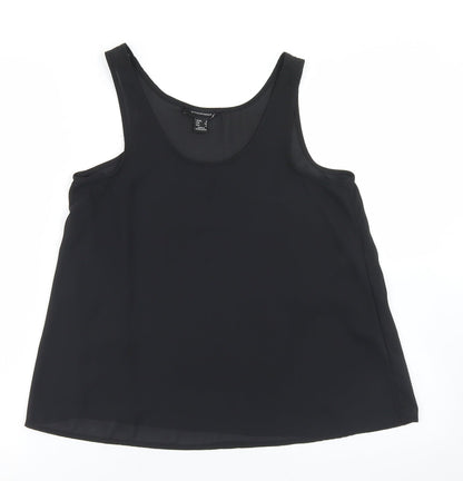 Preloved Atmosphere Womens Black  Polyester Basic Blouse Size 6 Round Neck - Front