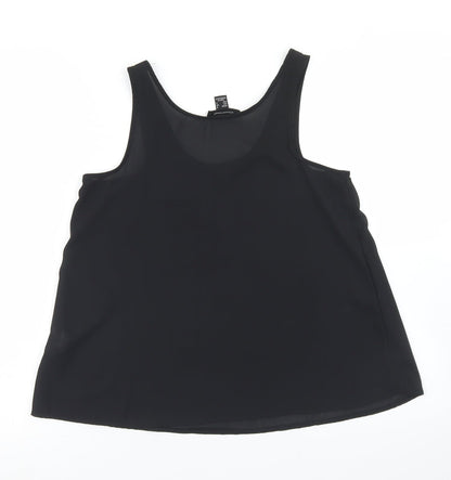 Preloved Atmosphere Womens Black  Polyester Basic Blouse Size 6 Round Neck - Back