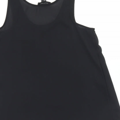 Preloved Atmosphere Womens Black  Polyester Basic Blouse Size 6 Round Neck - Label