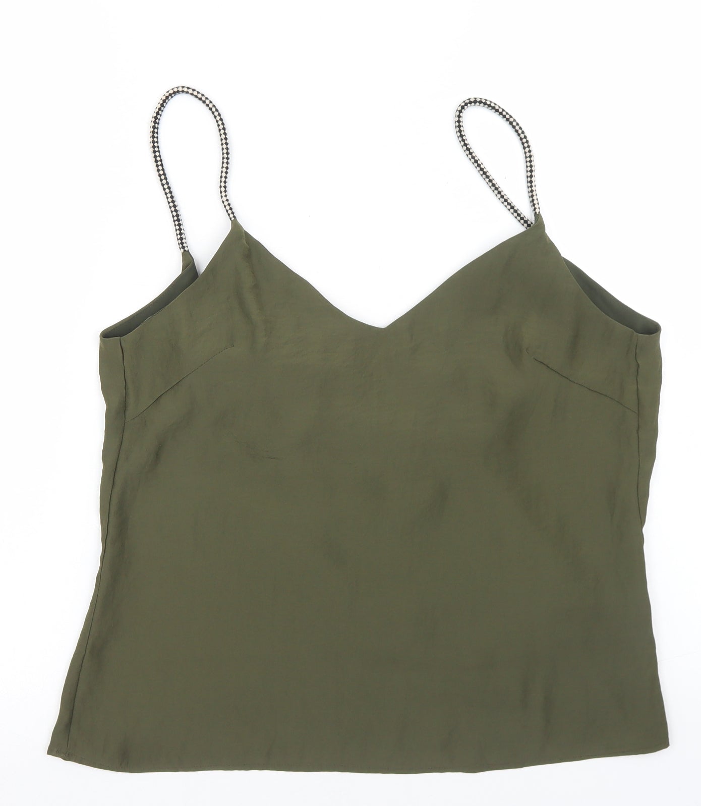Goldie Womens Green  Polyester Camisole Blouse Size S Round Neck - Plunge Back