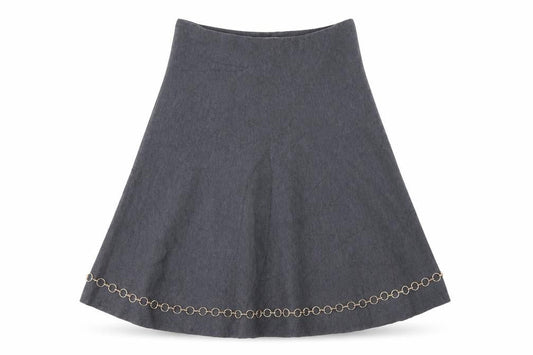 Zara Womens Grey  Viscose Skater Skirt Size S