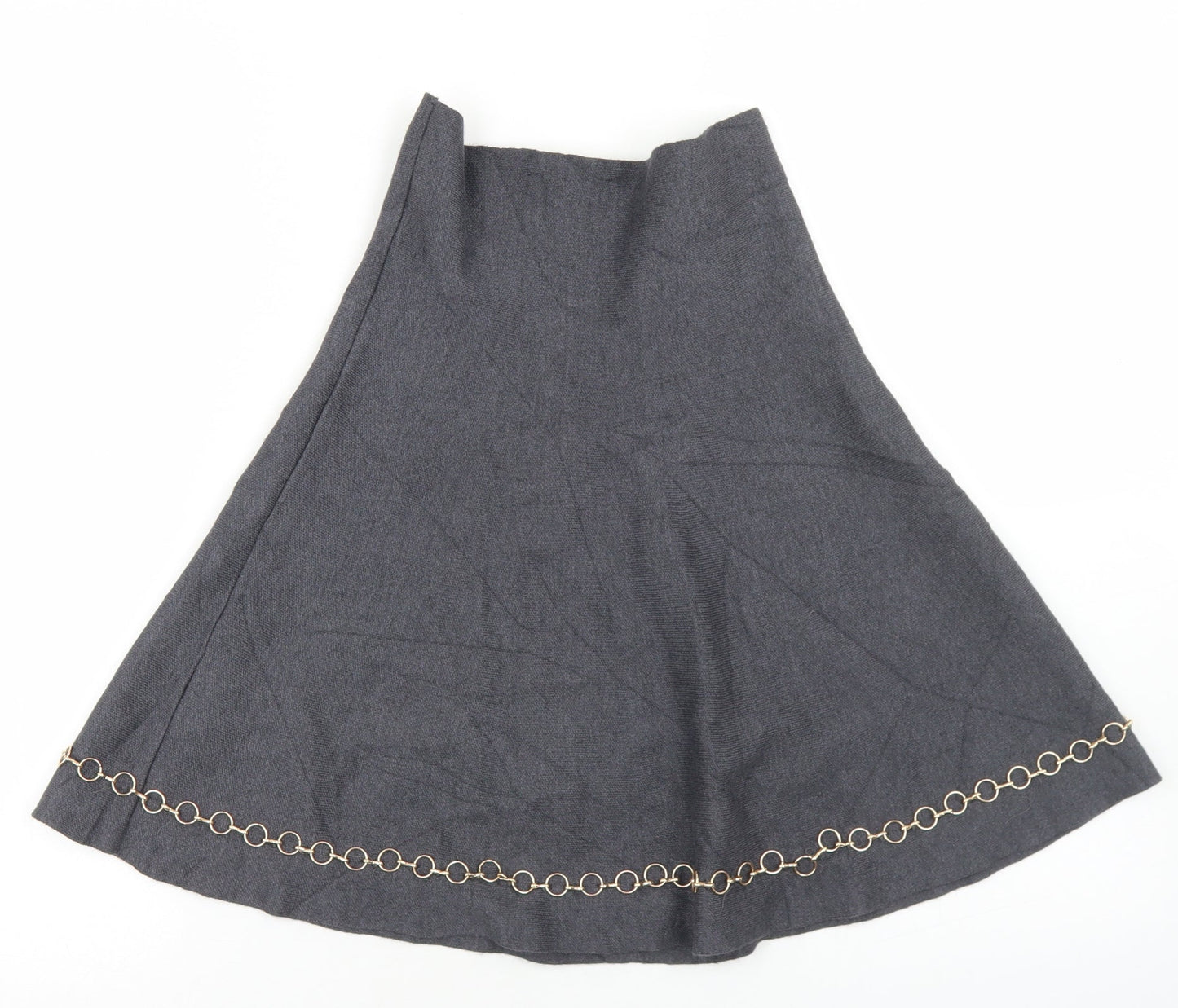 Zara Womens Grey  Viscose Skater Skirt Size S