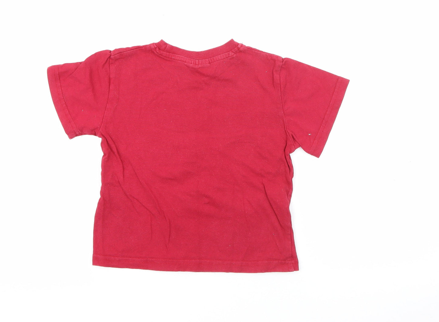 Preworn Boys Red  Cotton Pullover T-Shirt Size 4 Years Crew Neck  - Australia Kangaroo