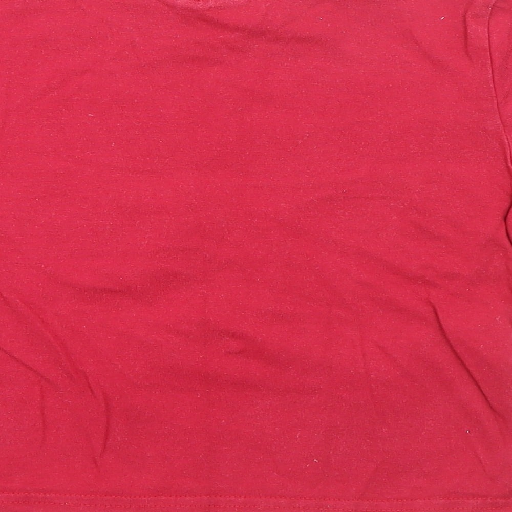 Preworn Boys Red  Cotton Pullover T-Shirt Size 4 Years Crew Neck  - Australia Kangaroo