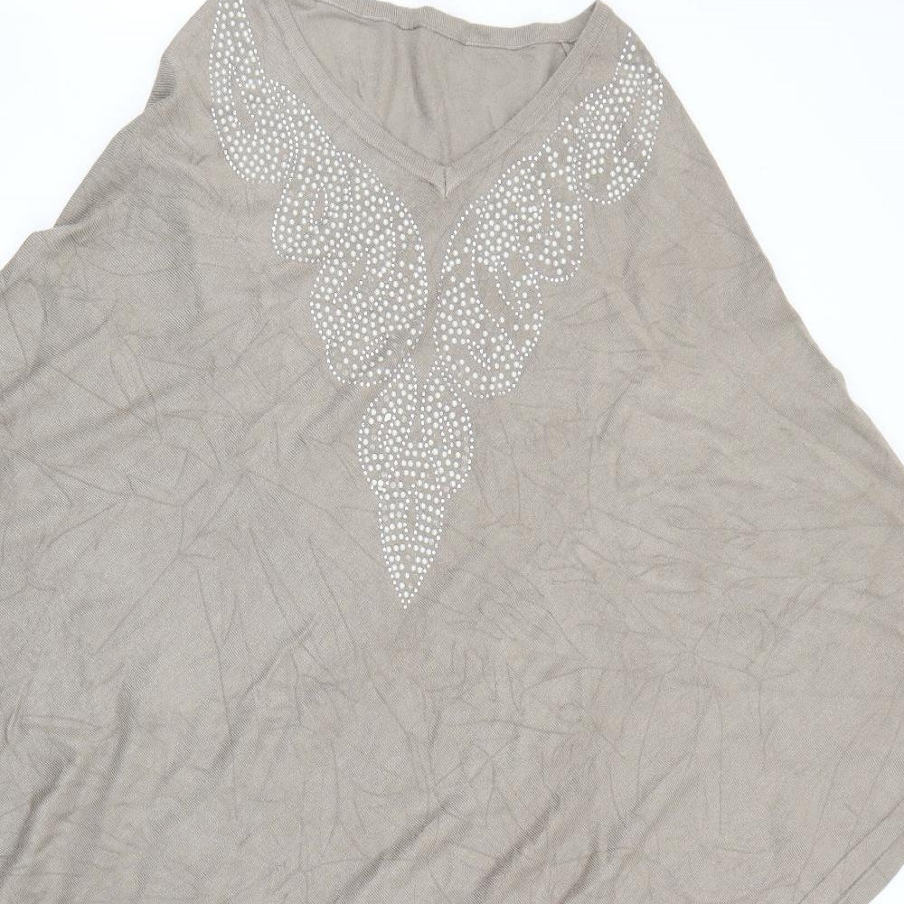 Frank Ushen Womens Grey   Jacket Poncho One Size