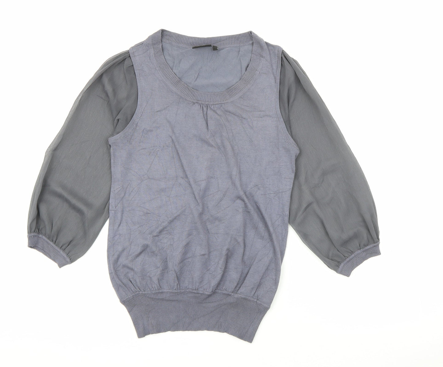 NEXT Womens Grey Scoop Neck  Viscose Pullover Jumper Size 10