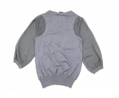 Next Womens Grey Scoop Neck  Viscose Pullover Jumper Size 10