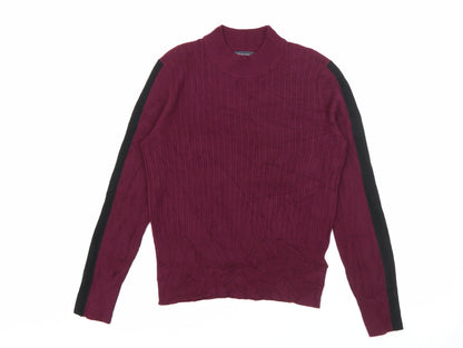 Marks & Spencer Womens Purple High Neck  Viscose Pullover Jumper Size 14
