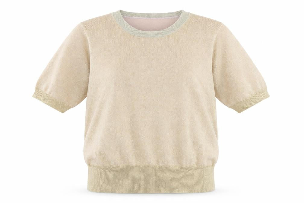 Marks & Spencer Womens Gold Crew Neck  Viscose Pullover Jumper Size L