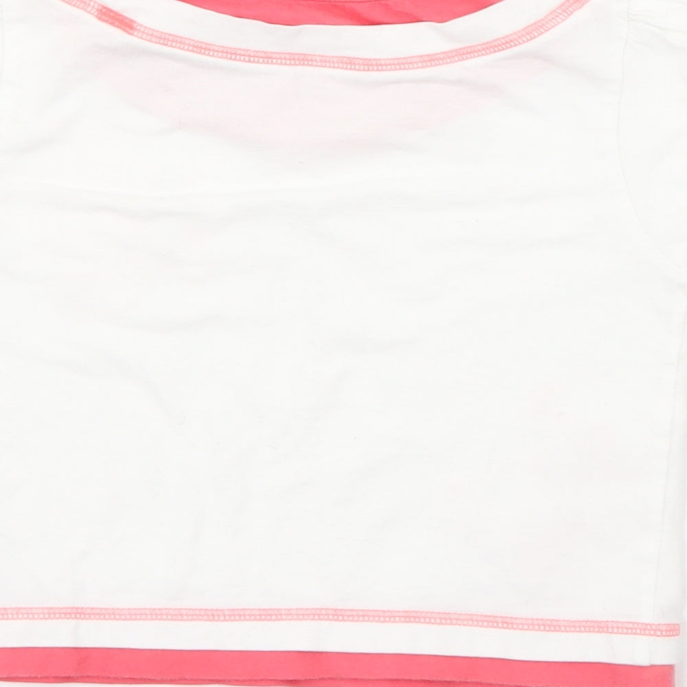 Dunnes Stores Girls White  Cotton Pullover T-Shirt Size 2-3 Years Crew Neck
