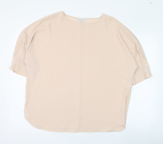 Gallery Womens Pink  Polyester Tunic Blouse Size M Round Neck