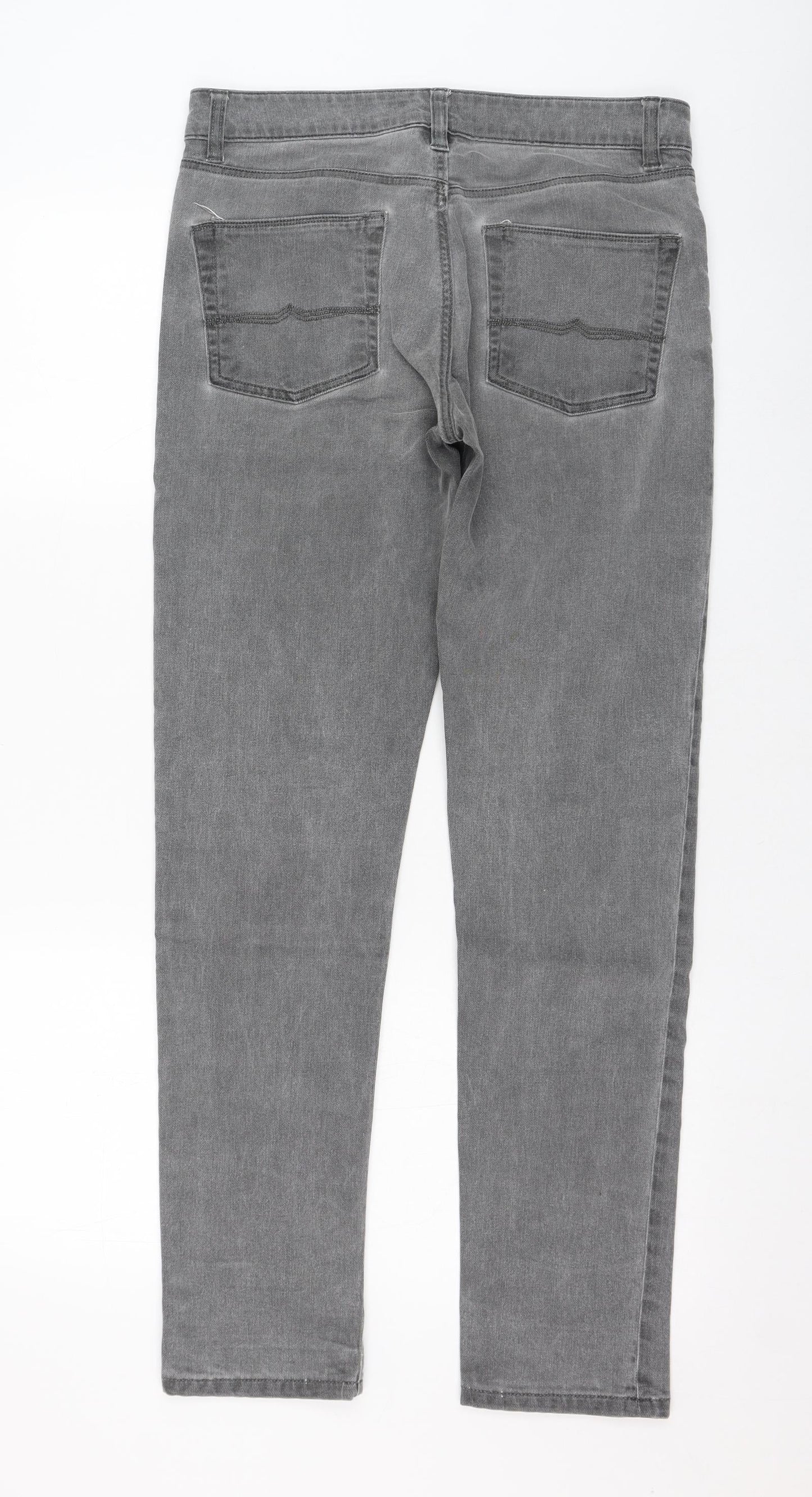 ASOS Womens Grey  Cotton Skinny Jeans Size 30 L28 in Regular Zip