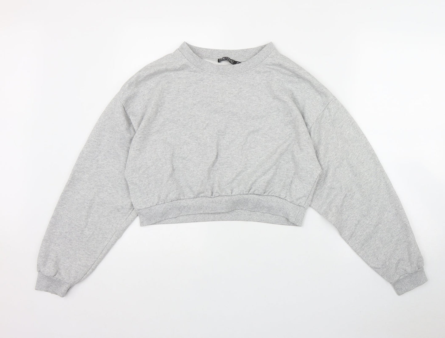 I SAW IT FIRST Womens Grey  Cotton Pullover Sweatshirt Size 10