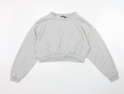 I SAW IT FIRST Womens Grey  Cotton Pullover Sweatshirt Size 10